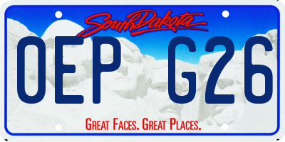 SD license plate 0EPG26