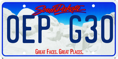 SD license plate 0EPG30