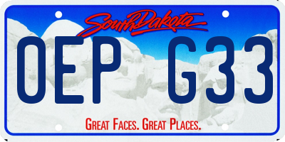 SD license plate 0EPG33