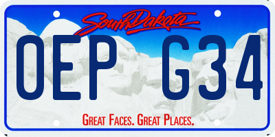 SD license plate 0EPG34