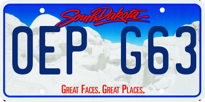 SD license plate 0EPG63