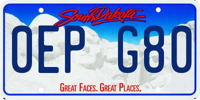 SD license plate 0EPG80