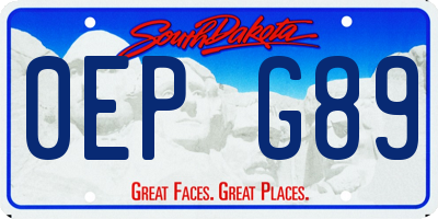 SD license plate 0EPG89
