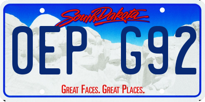 SD license plate 0EPG92