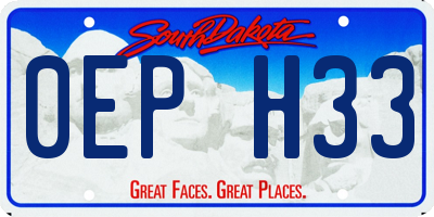 SD license plate 0EPH33