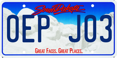 SD license plate 0EPJ03