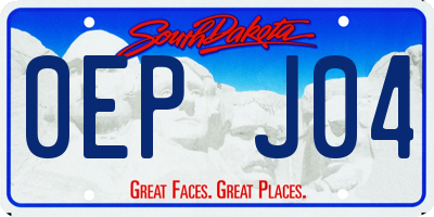 SD license plate 0EPJ04