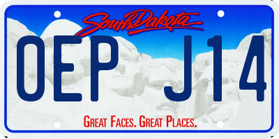 SD license plate 0EPJ14