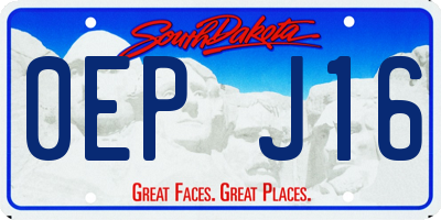 SD license plate 0EPJ16