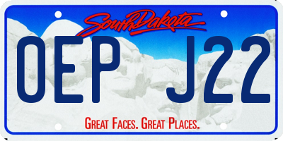 SD license plate 0EPJ22