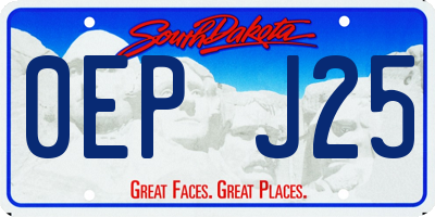 SD license plate 0EPJ25