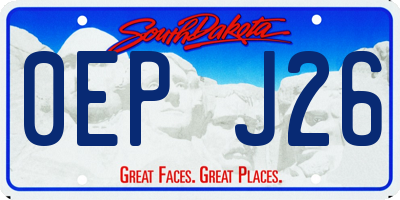 SD license plate 0EPJ26