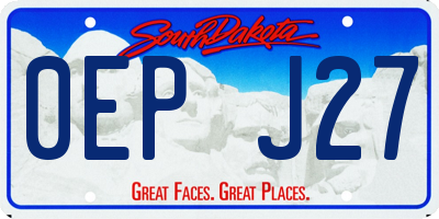 SD license plate 0EPJ27