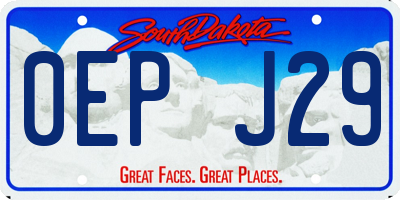 SD license plate 0EPJ29
