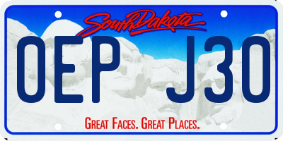SD license plate 0EPJ30