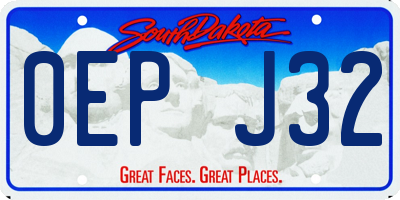 SD license plate 0EPJ32
