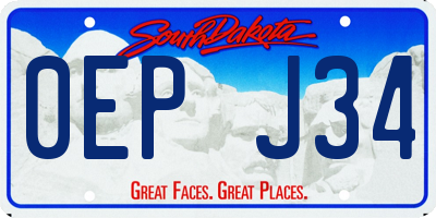 SD license plate 0EPJ34