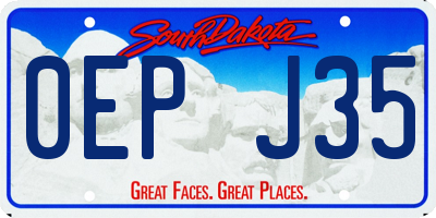 SD license plate 0EPJ35