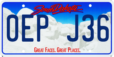 SD license plate 0EPJ36