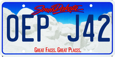 SD license plate 0EPJ42
