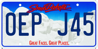 SD license plate 0EPJ45