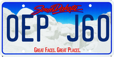 SD license plate 0EPJ60