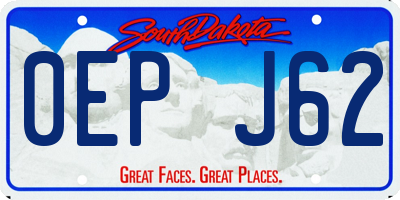 SD license plate 0EPJ62