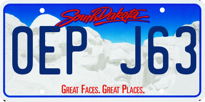 SD license plate 0EPJ63
