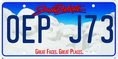 SD license plate 0EPJ73