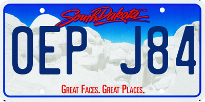 SD license plate 0EPJ84