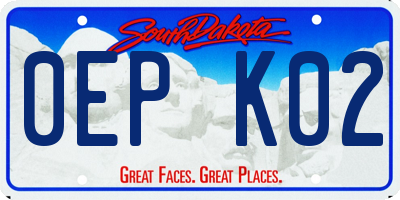 SD license plate 0EPK02