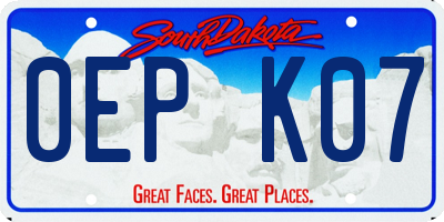 SD license plate 0EPK07