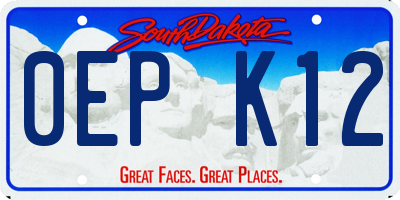 SD license plate 0EPK12