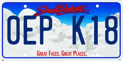 SD license plate 0EPK18
