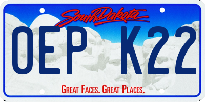 SD license plate 0EPK22