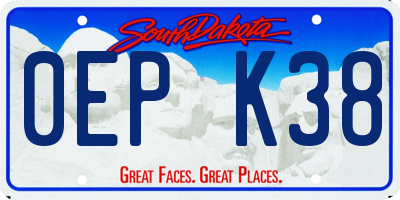 SD license plate 0EPK38
