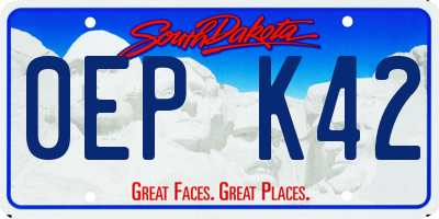 SD license plate 0EPK42