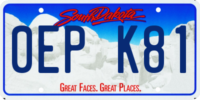 SD license plate 0EPK81
