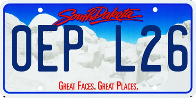 SD license plate 0EPL26