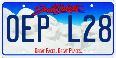 SD license plate 0EPL28