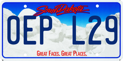 SD license plate 0EPL29