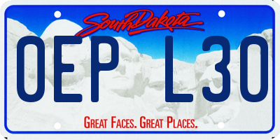 SD license plate 0EPL30