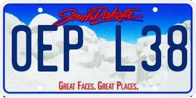 SD license plate 0EPL38