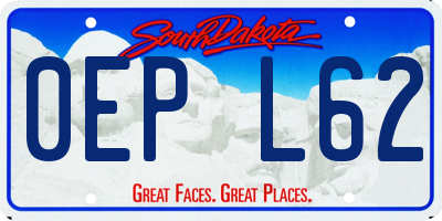 SD license plate 0EPL62