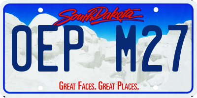 SD license plate 0EPM27