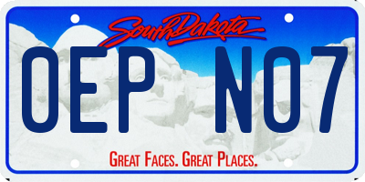 SD license plate 0EPN07