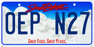 SD license plate 0EPN27