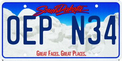 SD license plate 0EPN34