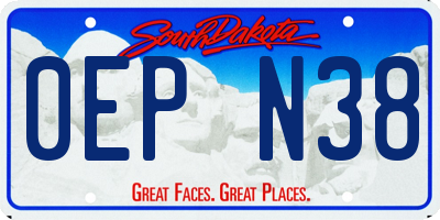 SD license plate 0EPN38