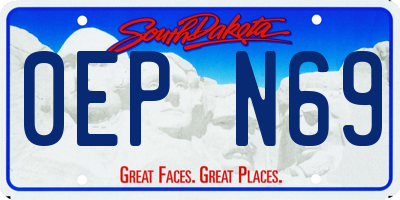 SD license plate 0EPN69